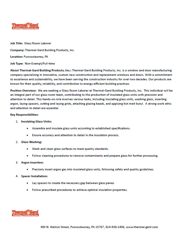 glass-room-laborer - Thermal-Gard® Building Products, Inc.