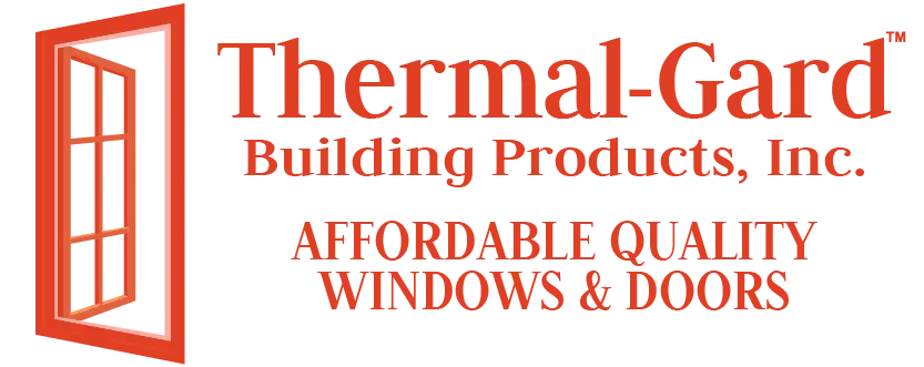Thermal-Gard Building Products, Inc. logo with a red window frame and the slogan 'AFFORDABLE QUALITY WINDOWS & DOORS'.